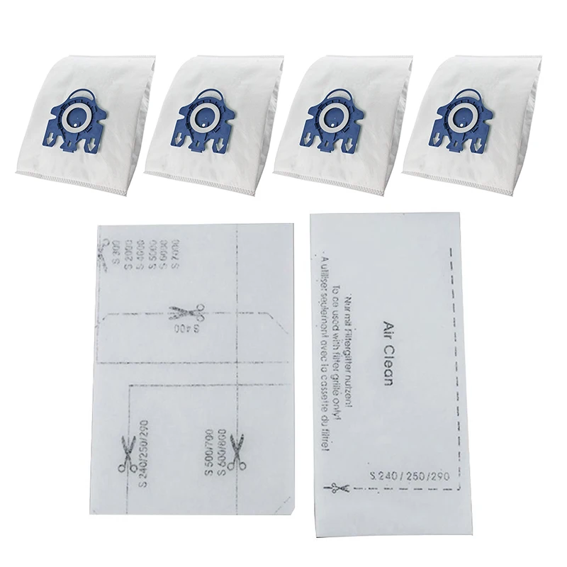 4pcs Vacuum Dust Bag + 2 Filter Sheet For Miele S2 S5 S8 Classic C1 C2 C3 Cleaner Parts household cleaning | Дом и сад