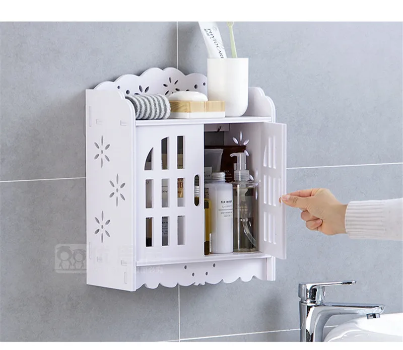 Ванная комната настенные деревянные полки для хранения расходных материалов