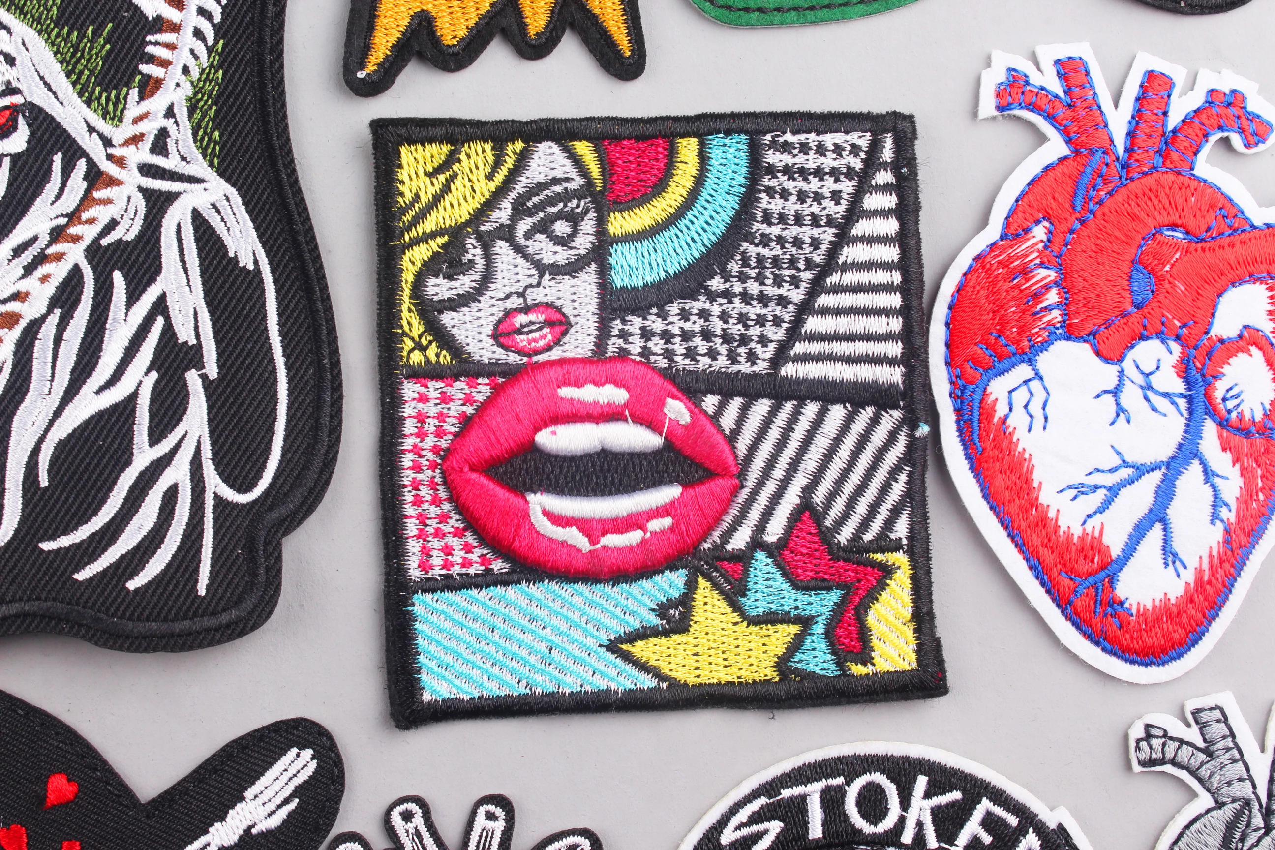 Железные наклейки для одежды нашивки аппликации глажки в стиле панк Череп рок