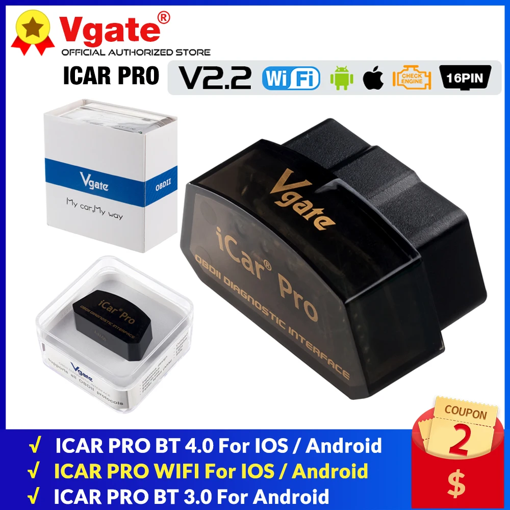 

Vgate iCar Pro ELM327 WIFI OBD2 сканер OBD 2 Bluetooth-совместимый 4,0 для Android/IOS автомобильный диагностический инструмент PK ELM 327 V1.5