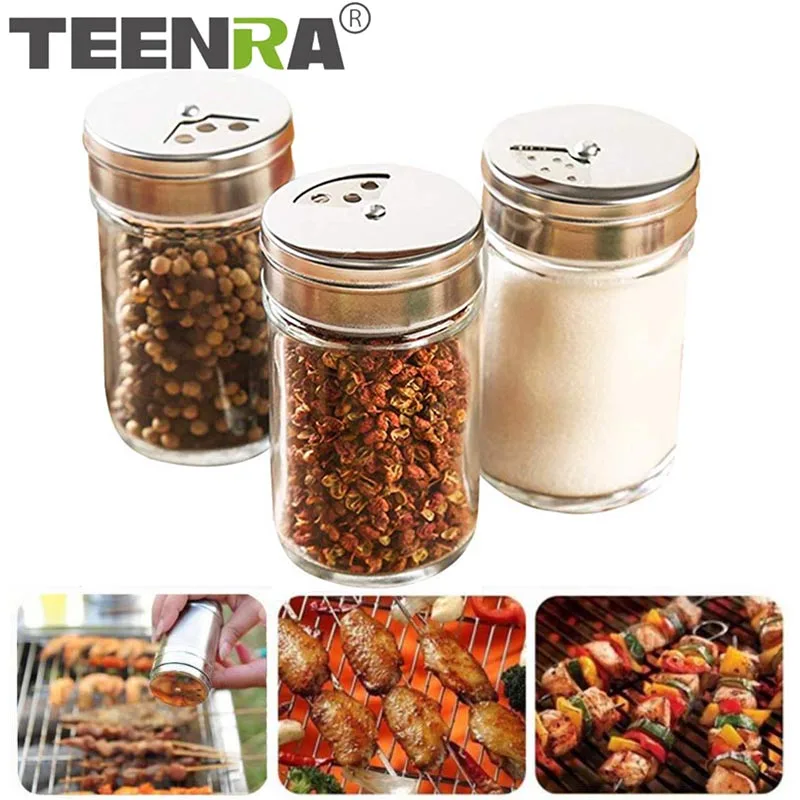 TEENRA кухонный стеклянный солонка шейкеры для перца бутылка травы специй