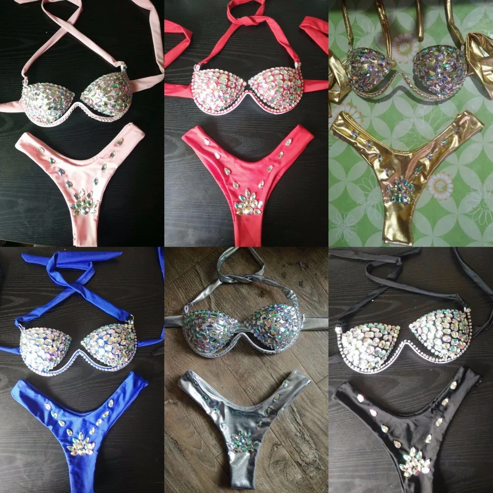 2019 Sexy Women Two Pieces Set Lycra pink Red Blue Black Gold Grey Spaghetti Strap Beading water Seaside Wear Bodysuit | Женская одежда