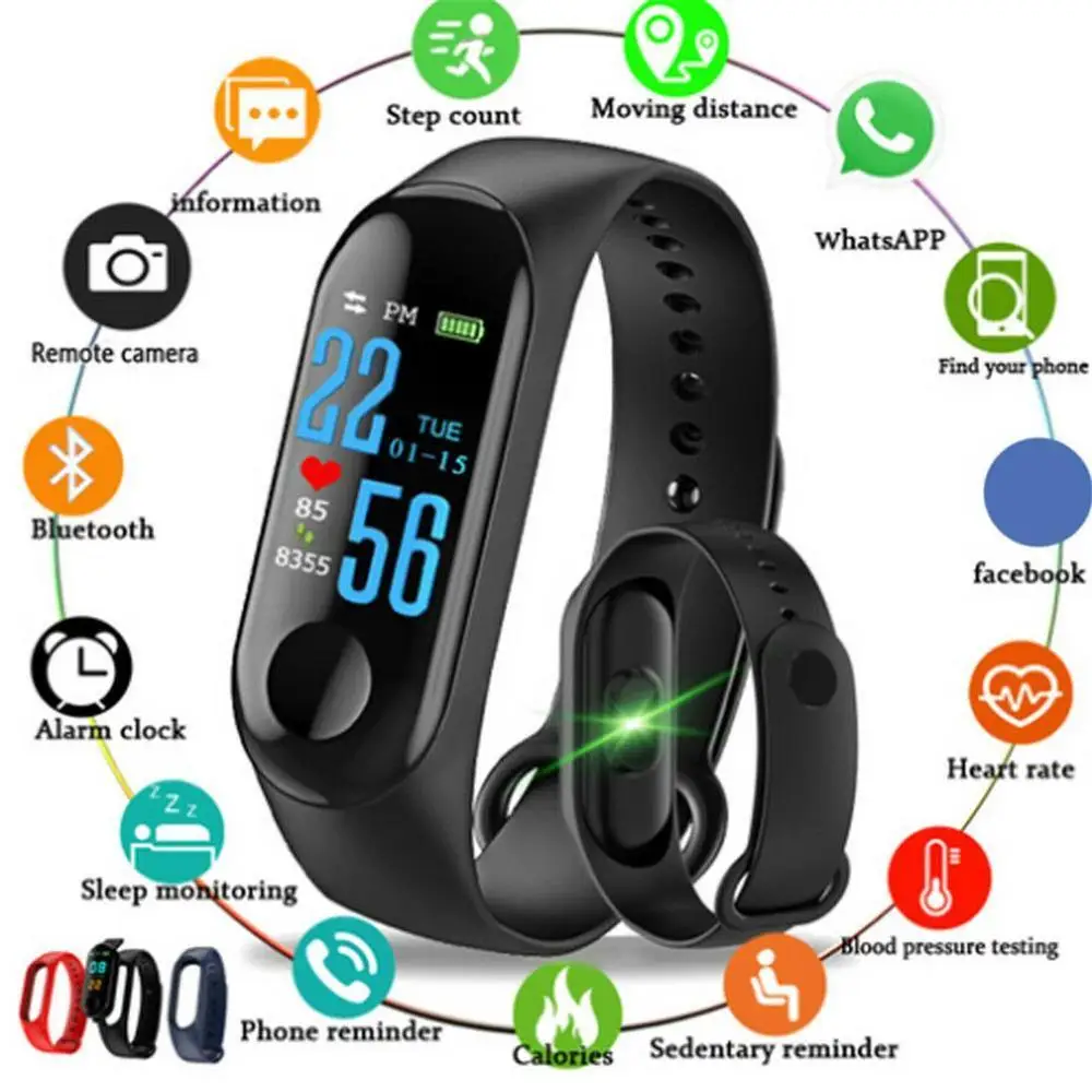 Смарт часы M3 Plus для отслеживания физической активности смарт браслет монитор