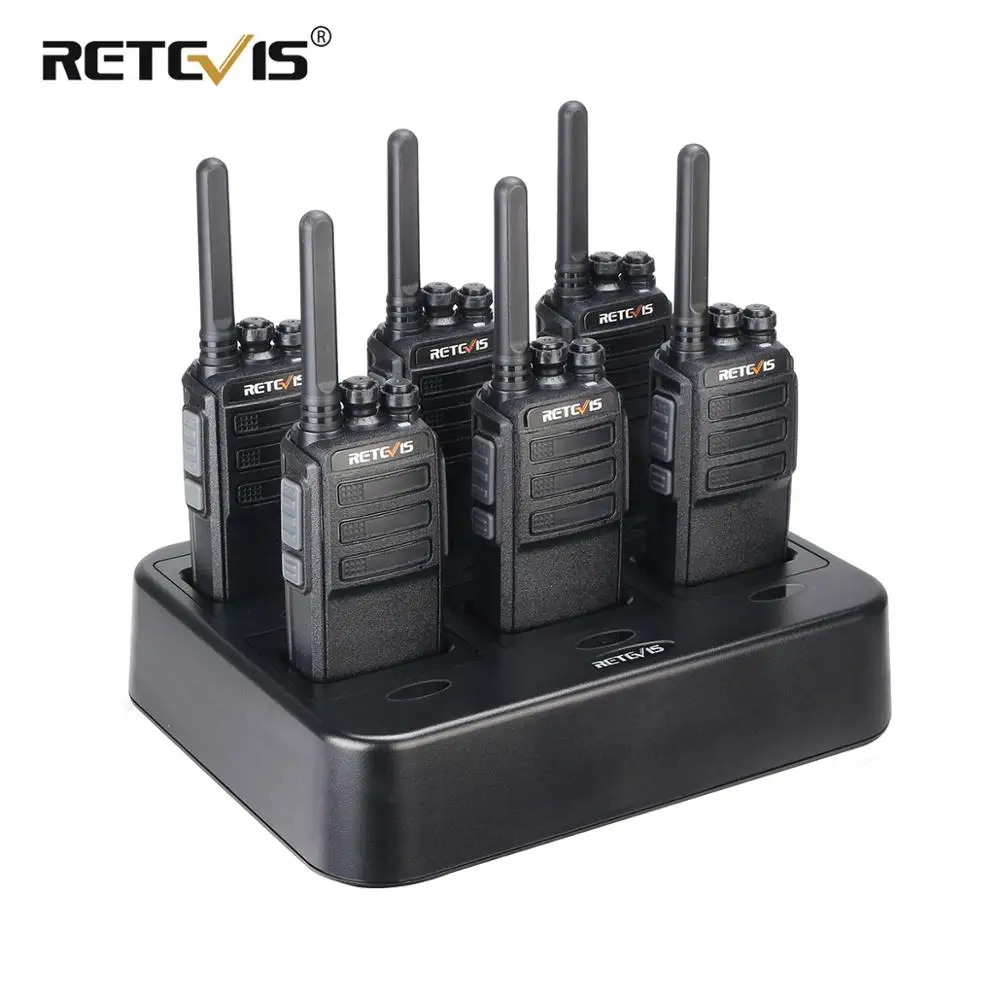 

RETEVIS RT28 Walkie Talkies 6 pcs PMR Radio VOX PMR 446 FRS Portable Mini Two Way Radio Station Transceiver with six way charger