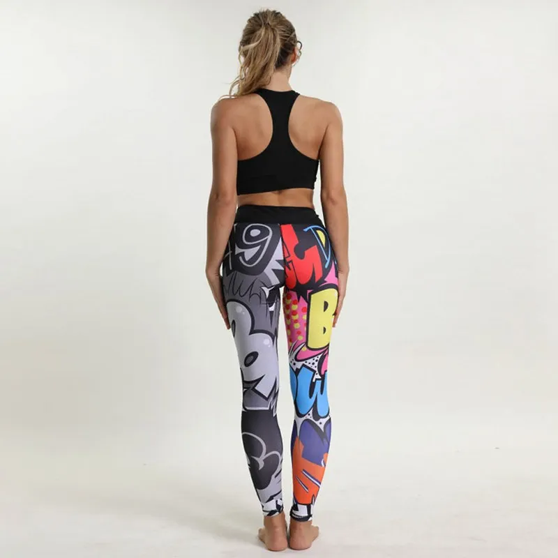 Женские леггинсы с цифровой печатью CAIDA легинсы для тренировки высокой талией и