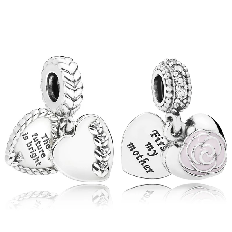 

Baofu кулон из серебра 925 пробы Любовь Роза День матери яркий шарм подходит для оригинального ожерелья Браслет DIY ювелирные изделия