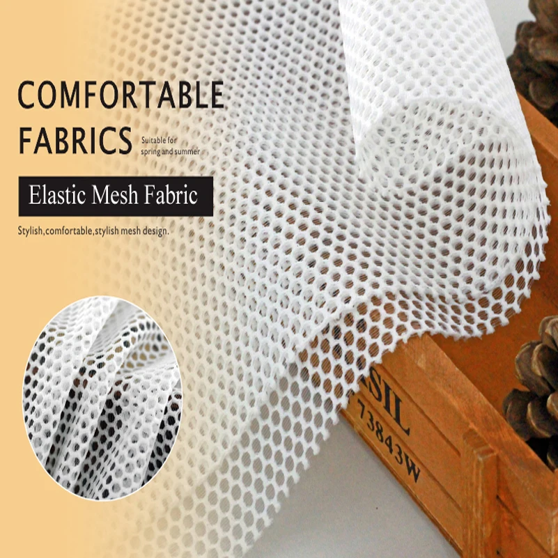 Сетка из полиэстера черная белая шестиугольная для шитья одежды сумок матрасов