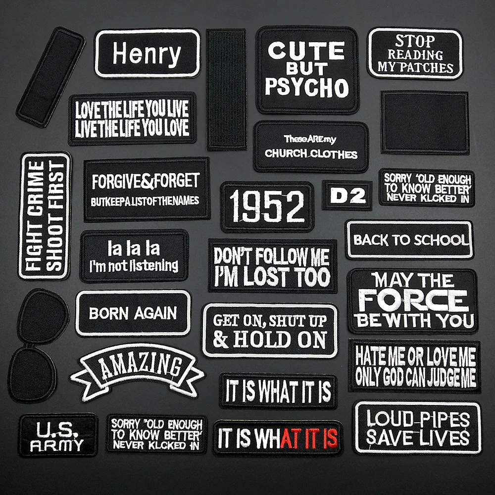 DIY Черные нашивки на одежду термонаклейки значки наклейки патчи нашивка | Дом и