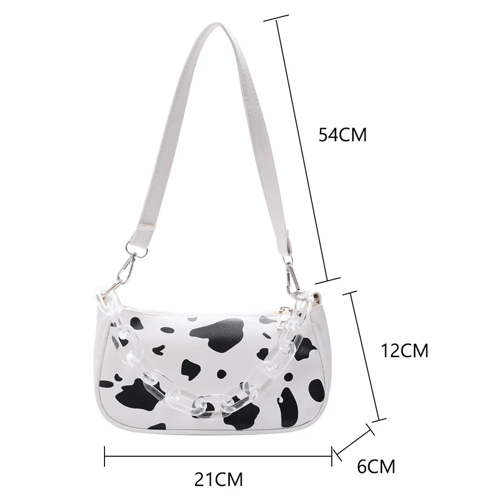 

Fashion Animal Pattern Handbag Totes Women Transparent Acrylic Chain Underarm Shoulder Bags PU Leather Travel Street Purse