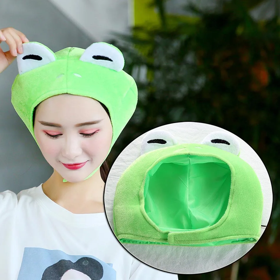 frog Забавная шапка для взрослых и детей с изображением краба, орла, свиньи, животных; Детский карнавальный костюм; украшение для дня рождения; головной убор - Цвет: frog