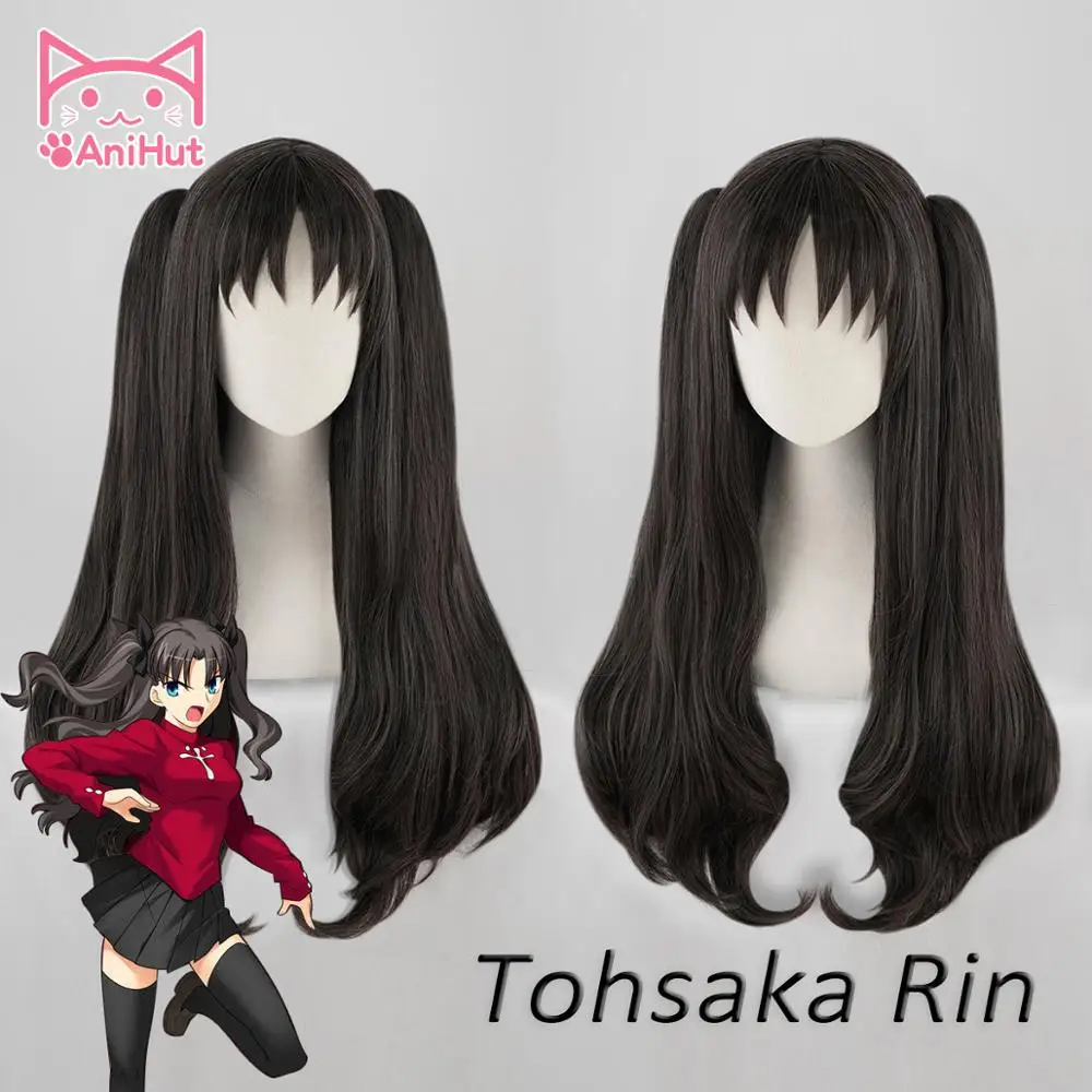 【AniHut】Tohsaka Rin Wig Fate Grand Order Cosplay Wig FGO Cosplay Tohsaka Rin Long Straight Hair