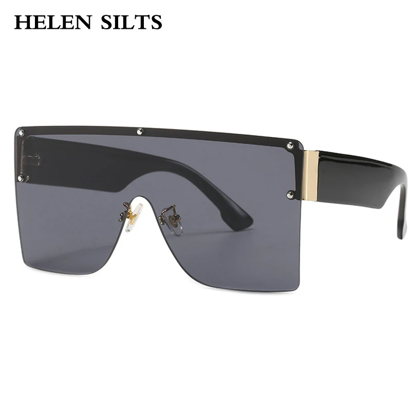 

Fashion Oversized Square Sunglasses Women Fashion Black Lens One Piece Sunglasses Men Shades Vintage Eyewear UV400 Gafas de sol