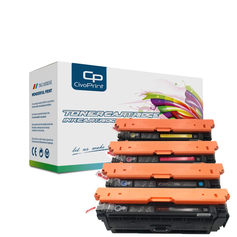 Совместимый картридж с тонером Civoprint 508A CF360A CF361A CF362A CF363A для принтера HP M577z M552dn M553dn