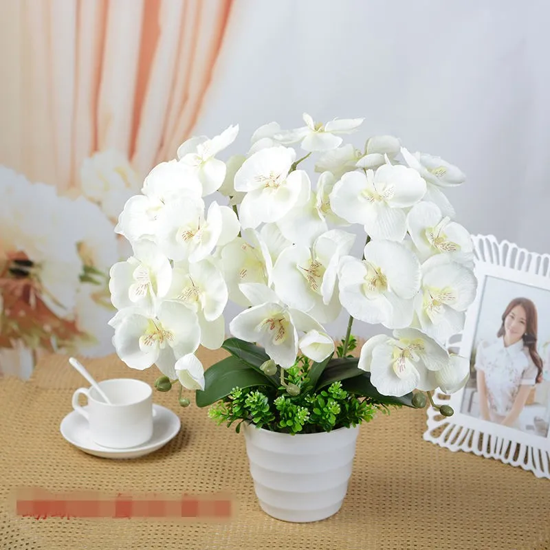 Goede 78Cm Upscale Phalaenopsis Orchidee Boeket Cymbidium Plant Middelpunt Nep Bloem Bruiloft Woondecoratie Outdoor Tuin 100 Stuks