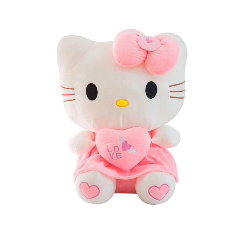 

Brand New Kawaii Hello Cat Plush Toys Pink Bowknot Dress Animal Cat Doll Stuffed Toy Super Cute Birthday Gift For Children's