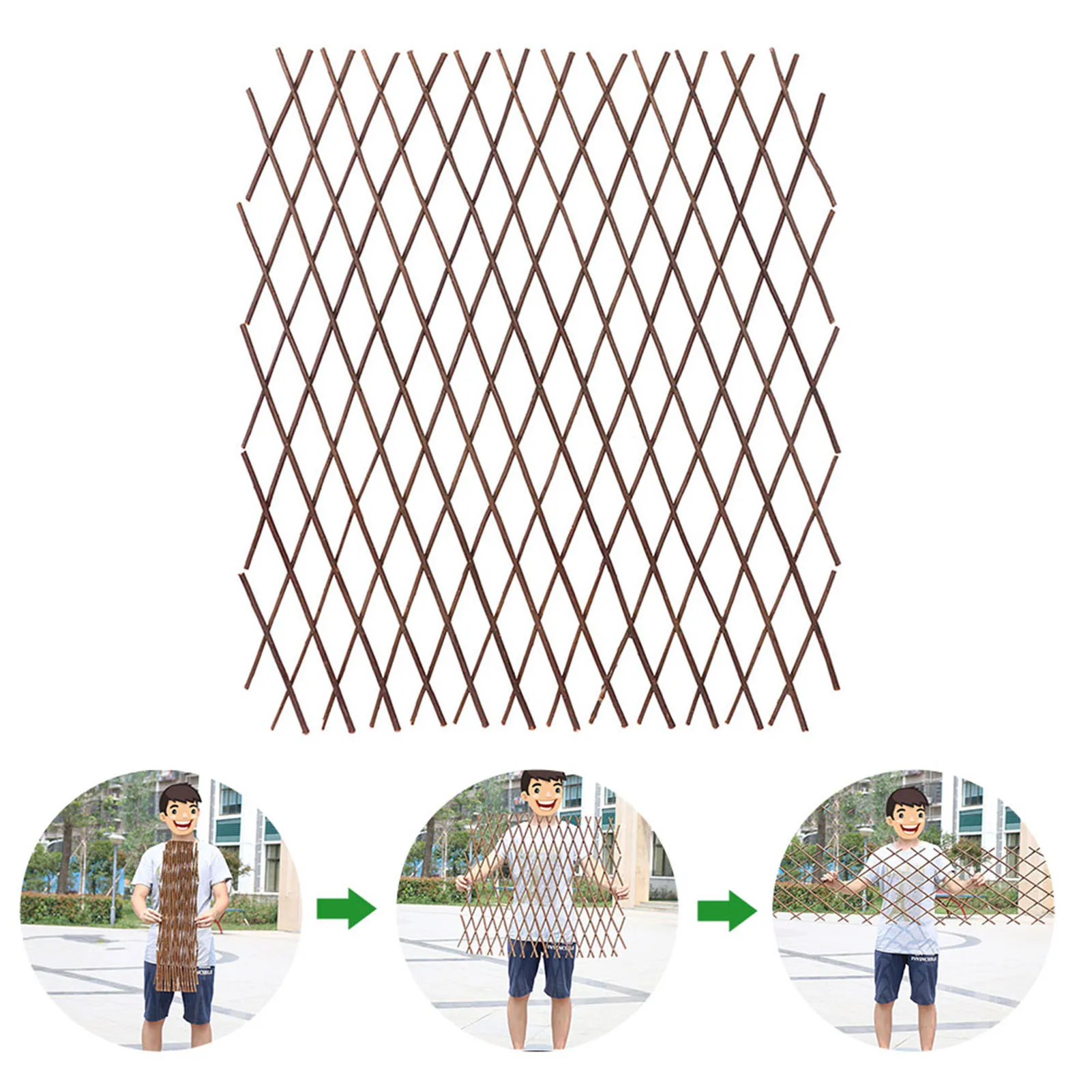 

Wooden Fence Durable Retractable Plant Climbing Frame Trellis Flower Decoration Stand Flowerbed Grid Trellis Garden Partition