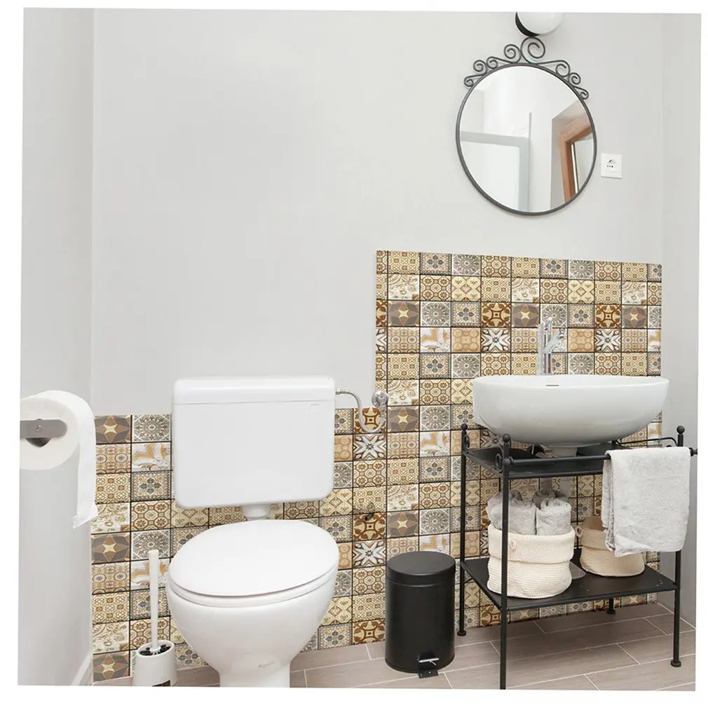 

Modern 3D Style Tiles Waterproof Self-adhesive Stickers Home Bathroom Kitchen Wall Stickers Decoration Dropshipping