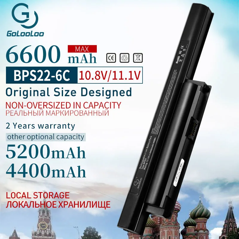 

Golooloo 11.1v 6Cells Laptop Battery For Sony VAIO VGP-BPS22 VGP-BPS22A VGP-BPL22 VGP-BPS22A BPS22/A VPC-EB3 VPC-EB33 -E1Z1E EC2