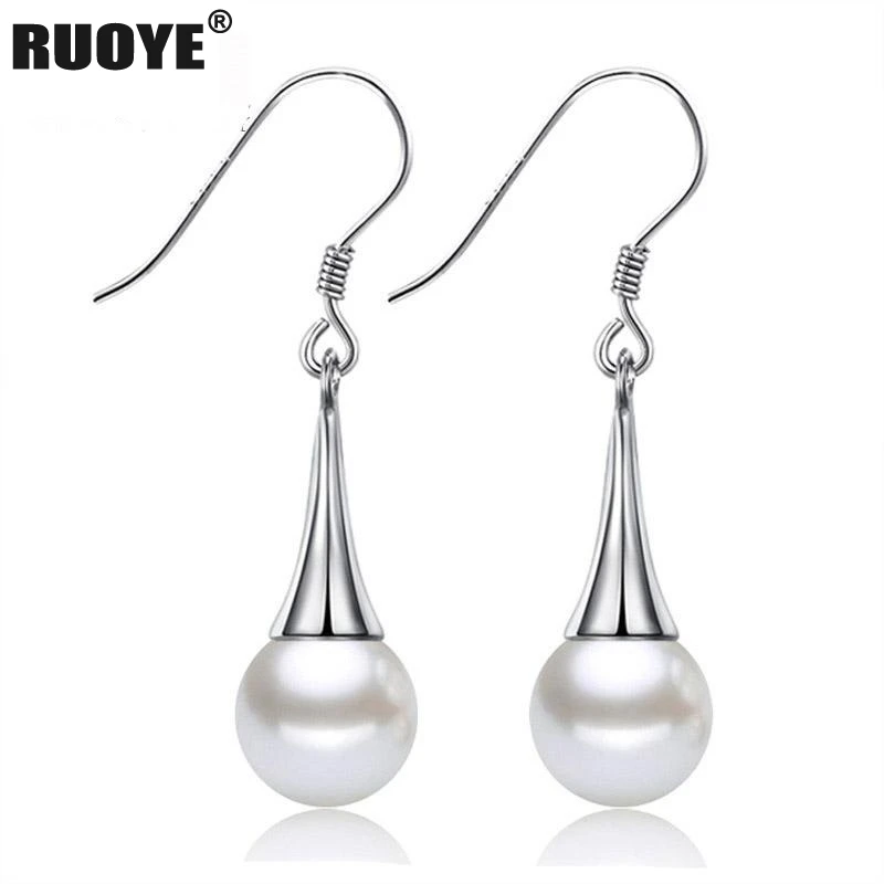 Серьги из стерлингового серебра 925 пробы жемчужные серьги модные женские