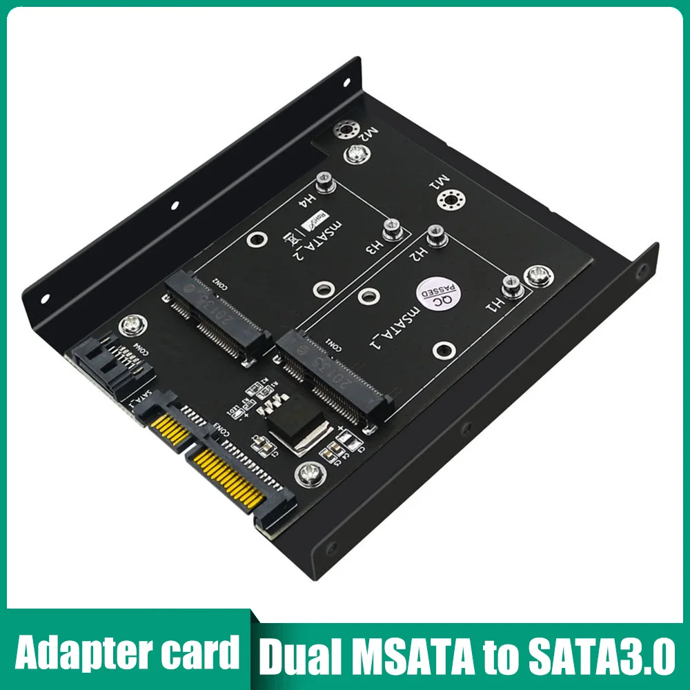 

Dual MSATA to Dual SATA3.0 Hard Drive Converter Adapter Card with 3.5 Inch Hard Drive Bracket Expansion Cards