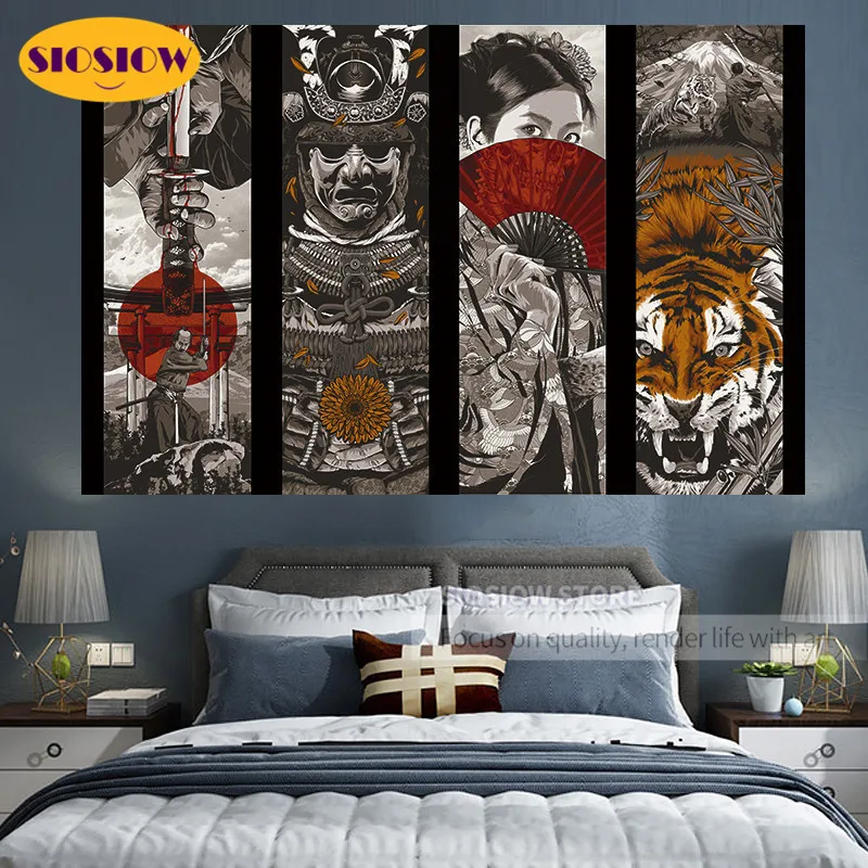 5D алмазная живопись сделай сам Самурай тигр полный набор квадратная круглая