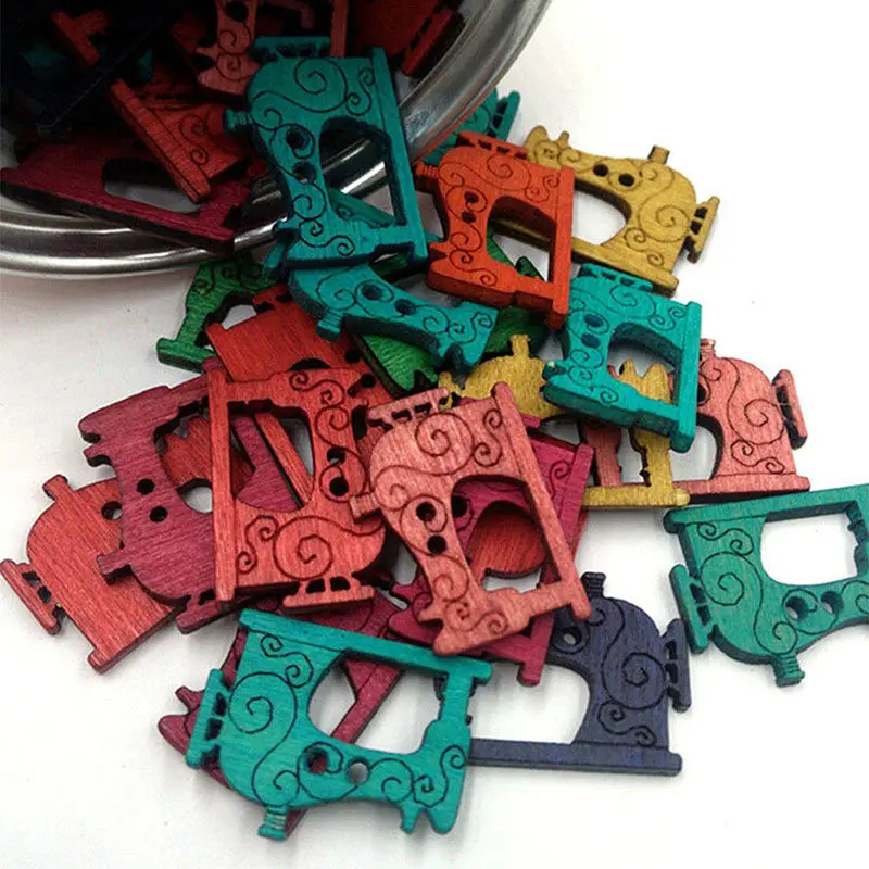 50 шт. креативная ручная работа DIY Кнопка старинная швейная машина с деревянными