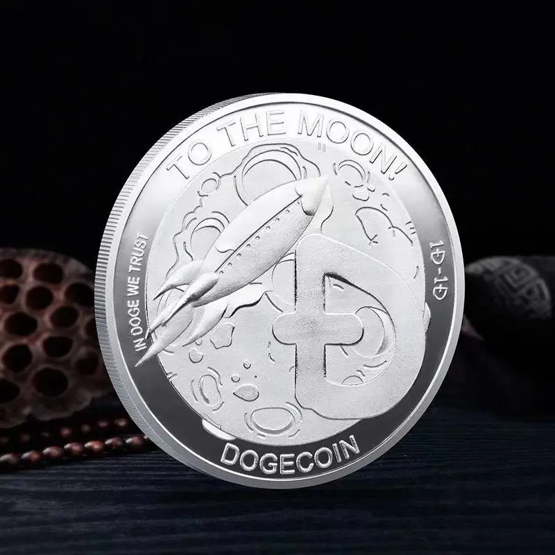 Памятные монеты Dogecoin золотистые/серебристые 1 унция с изображением милой собаки