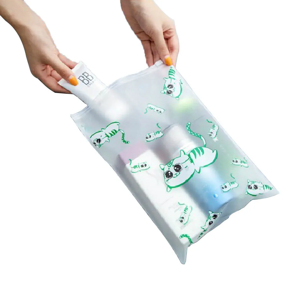 

1PCS transparent cute cat travel cosmetic case ladies makeup bathroom storage bag storage bag toiletries beauty tool set
