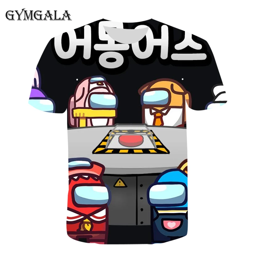 

Street handsome Harajuku style summer children's short-sleeved 3D custom AMONG US game card children's T-shirt men and wom