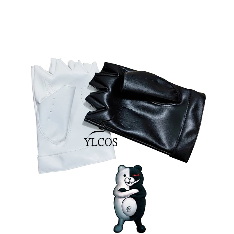 

Anime Danganronpa Monokuma Cosplay Black And White Gloves Halloween Party Suit