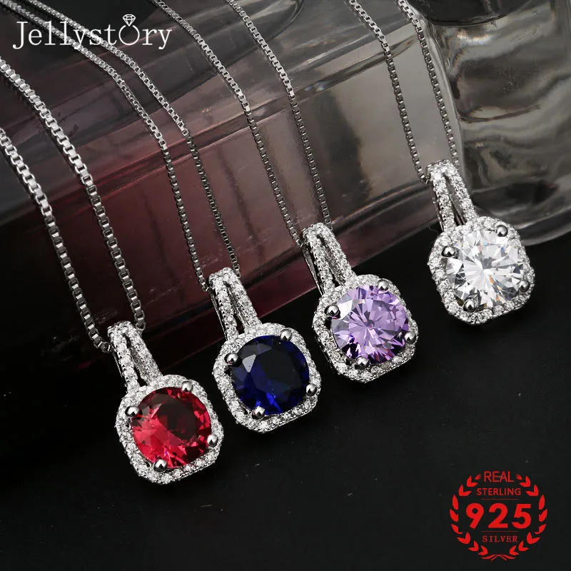 Модное ожерелье Jellystory из серебра 925 пробы с рубиновым сапфиром аметистом и