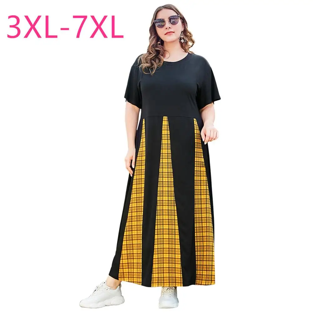 Новое летнее платье большого размера длиной до щиколотки для женщин свободное