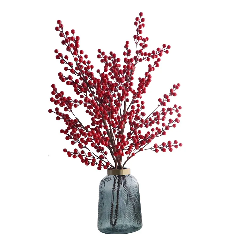 

Simulation Holly Christmas fortune red berry gold luxury simple modern living room dining room table home accessories