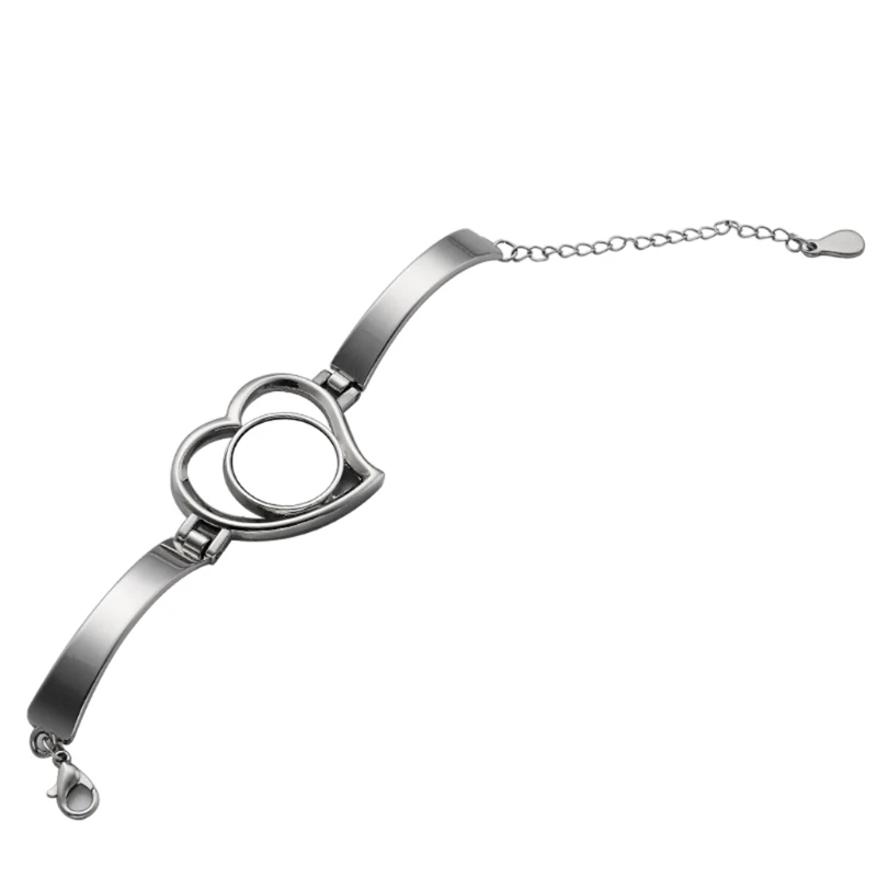 

Y1UE Diy Jewelry Making Sublimation Blank Round Shape Bracelets Pendants Gifts for DIY ID Name Tags