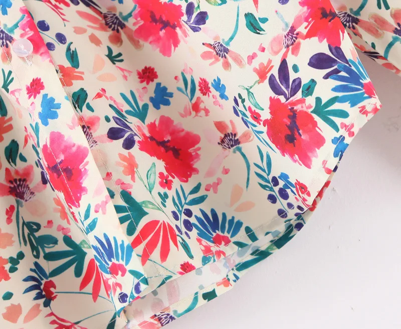 ROHOPO/женская блузка с длинными рукавами и цветочным принтом элегантная Осенняя