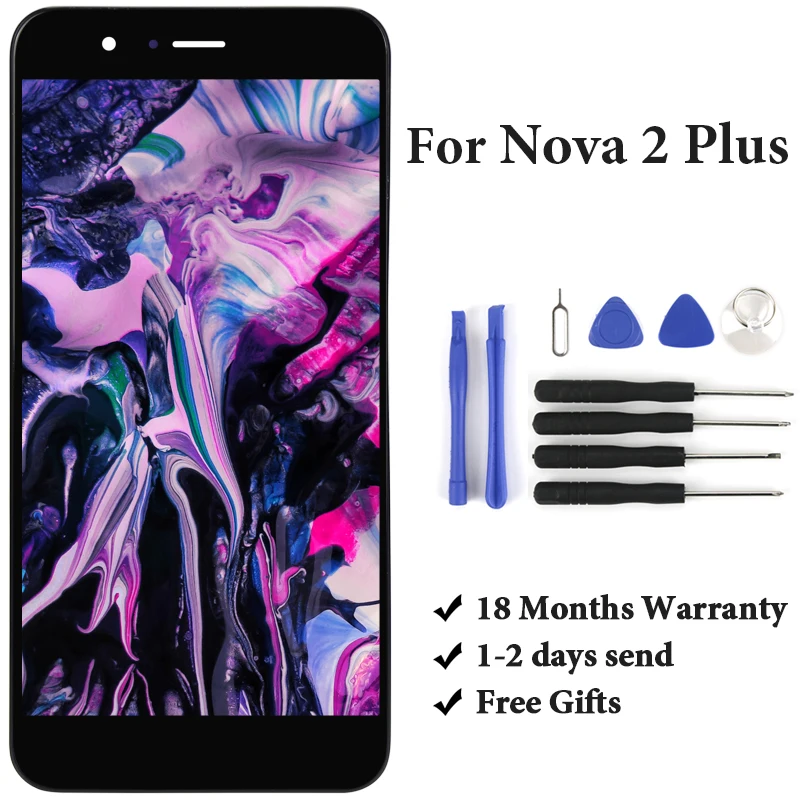 5.5' For Nova 2 Plus LCD Display With Touch Screen Assembly Replacement BAC-AL00 BAC-TL00 | Мобильные телефоны и