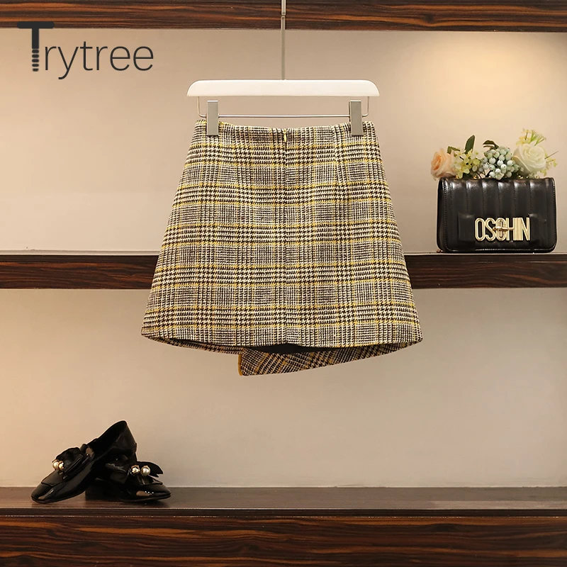 Trytree 2019 осенне-зимний комплект из двух предметов повседневный клетчатый