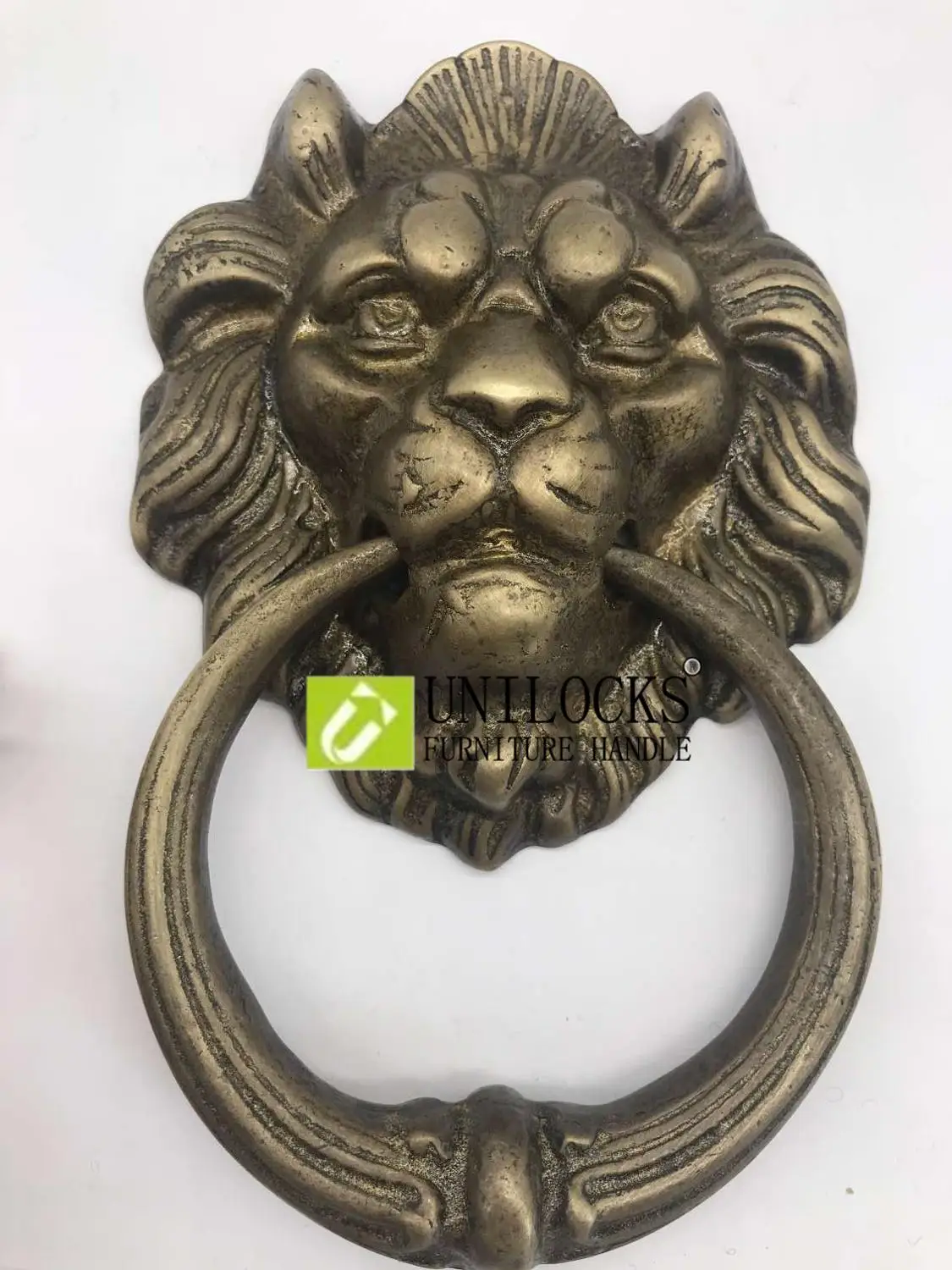 Большие антикварные латунные дверные ногти UNILOCKS в виде льва форме домашний