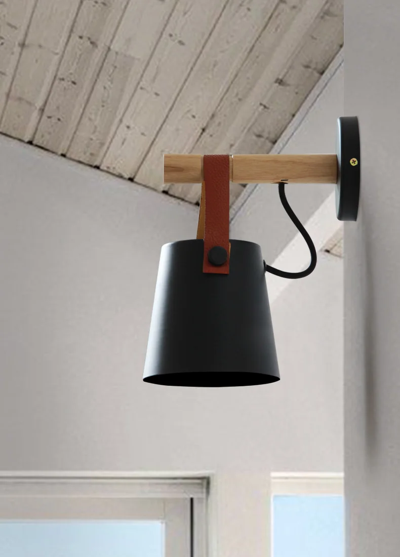 Lustra lampa деревянные настенные лампы современный настенный светильник Железный