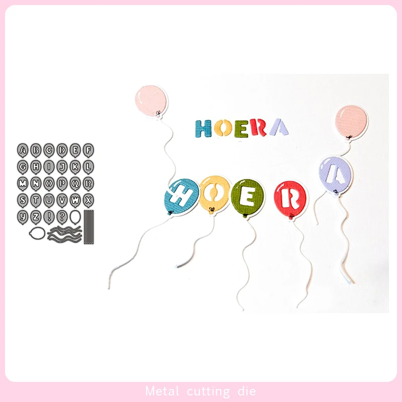 26 шт. письмо воздушный шар металлические штампы для сделай сам Скрапбукинг