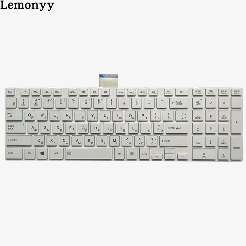 Белый Новая русская клавиатура для ноутбука TOSHIBA SATELLITE L850 L850D P850 L855 L855D L870 L870D RU черная/белая клавиатура - Цвет: Белый
