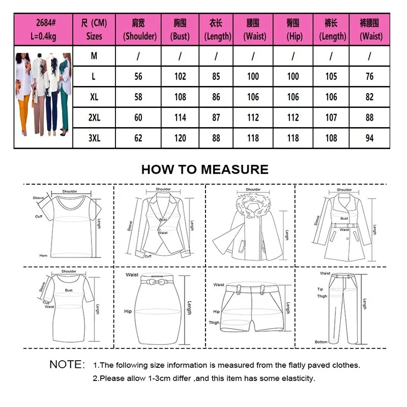 Лето 2020 модные африканские женские комплекты из двух предметов топ и брюки