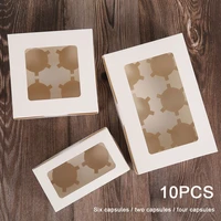 10pcs clear windowed cupcake boxes with removable tray for 246 cups cake cookie for party christmas food kitchen accessories