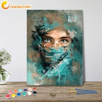 chenistory diy paint by number girl picture colouring handpainted painting by number for adults portrait drawing on canvas gift