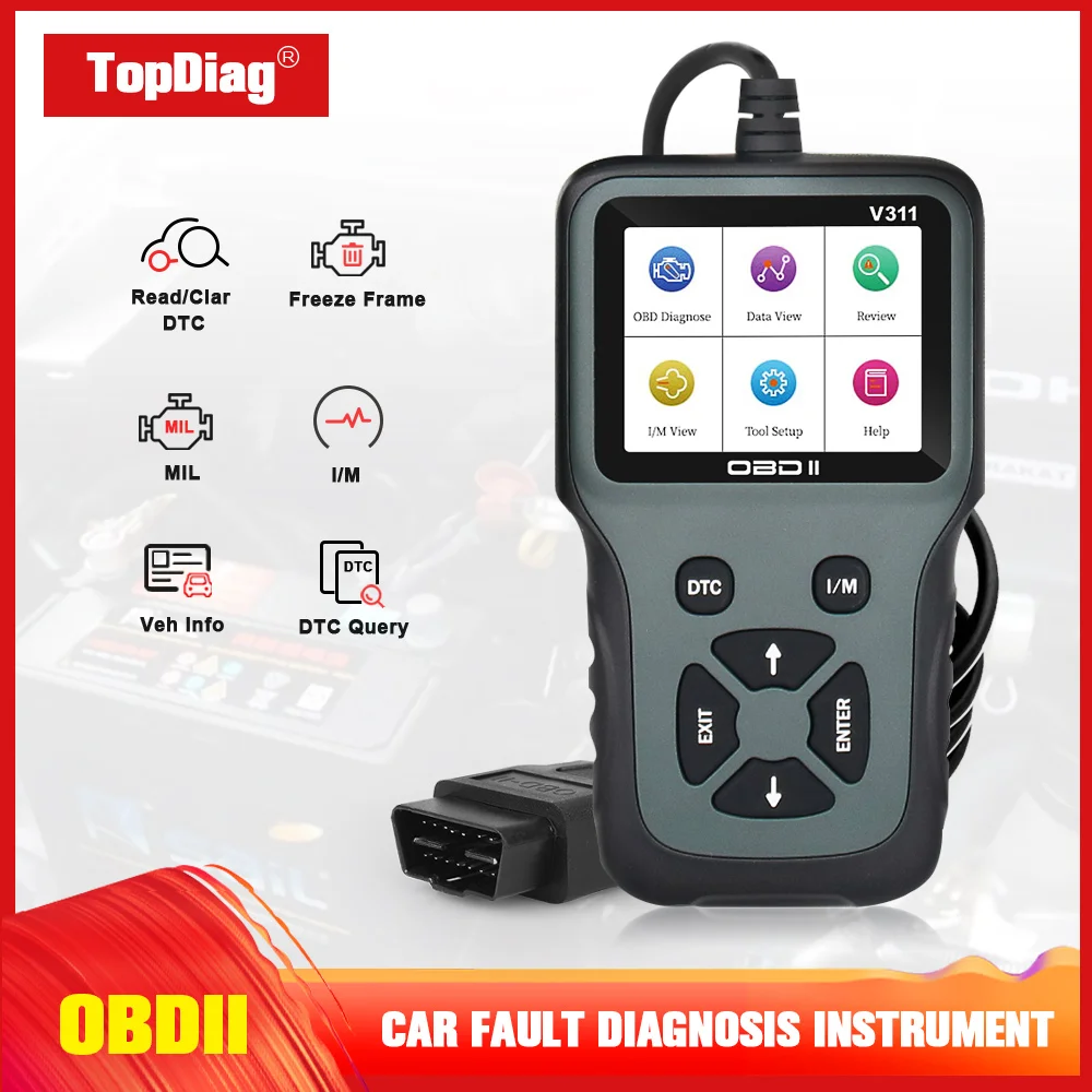OBD2 сканер TopDiag считыватель кодов неисправностей автомобиля ручной OBD