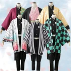 Костюм для косплея Kimetsu no Yaiba, костюм TanjirouNezukoZenitsuGiyuuShinobuMitsuriObanai, полный комплект кимоно, парик на Хэллоуин