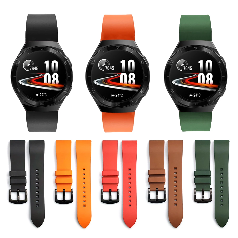 

Fluorine Rubber Strap for Huawei Watch GT 2e Strap Bracelet for Watch GT2 Pro GT 2 42mm 46mm & 2e Honor ES/GS Pro Watchbands