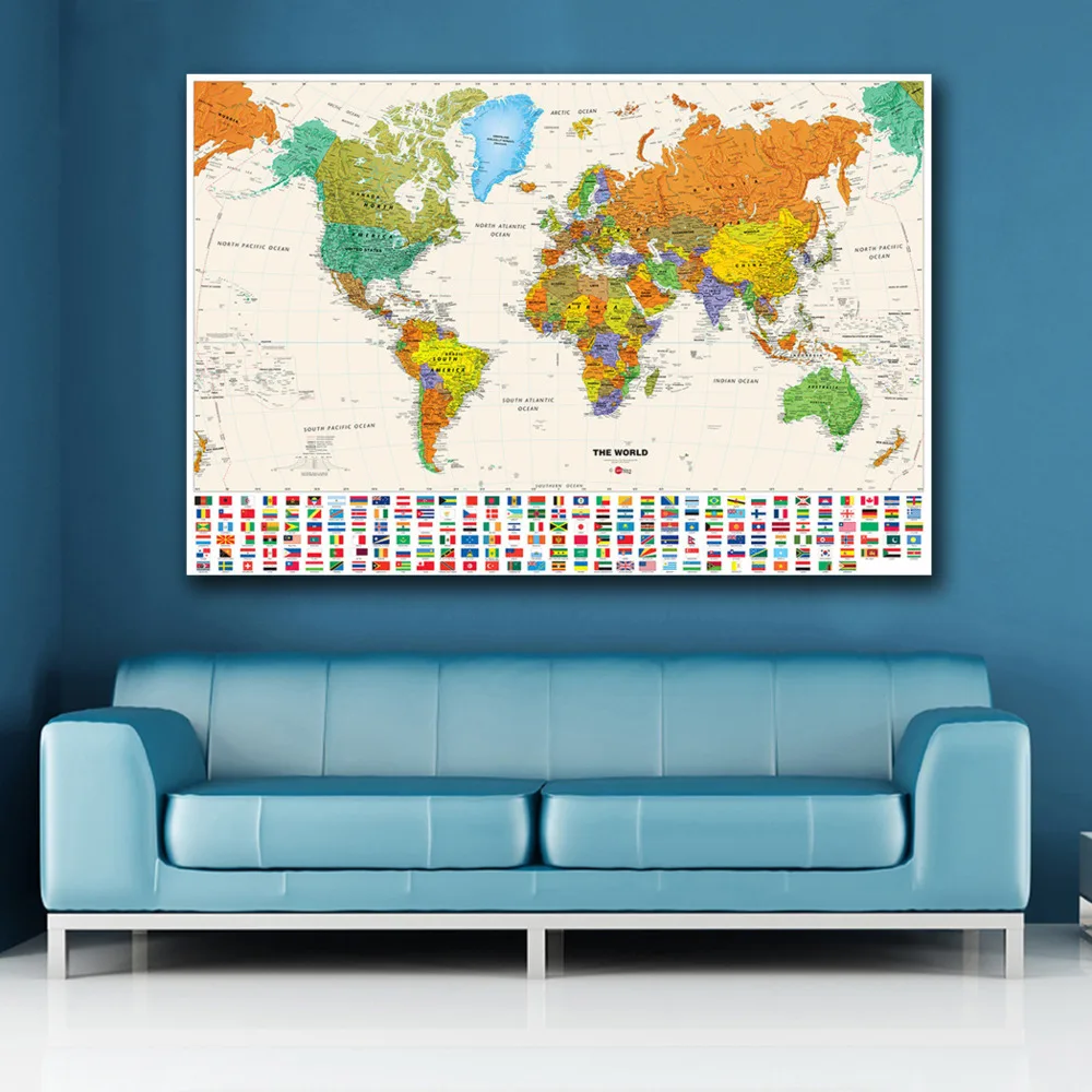 

Карта путешествий по всему миру, водонепроницаемая, 60 Х80 см