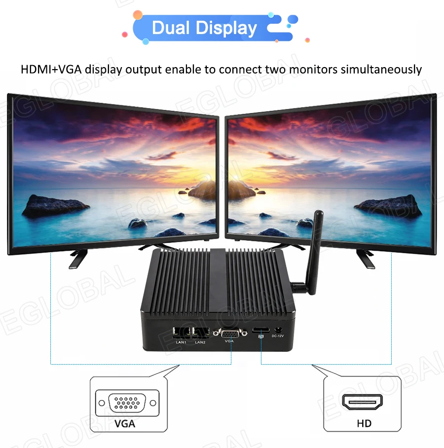 Маленький мини-ПК Intel Celeron J1900 J3160 Dual Lan Dual Com Windows Linux мини-компьютер Pfsense компьютерный сервер брандмауэр Wifi
