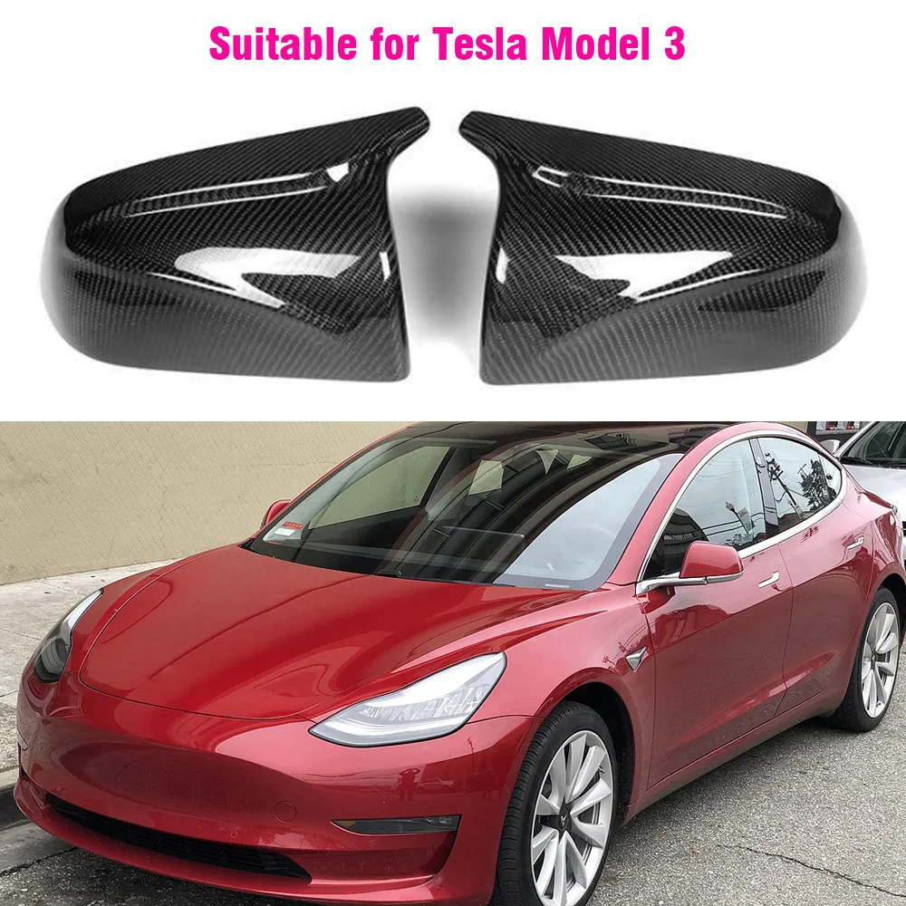 For Tesla Model 3 Sides Rearview Mirror Cap Covers  2017 2018 2019 2020 2021 2022
